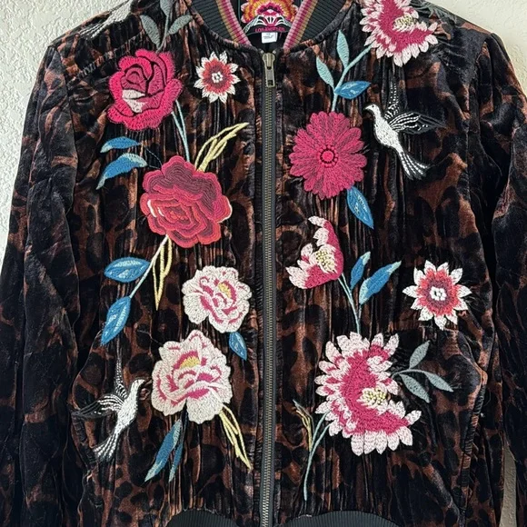 Johnny Was Junia velvet Quilted Bomber Jacket Size XS - Picture 4 of 13